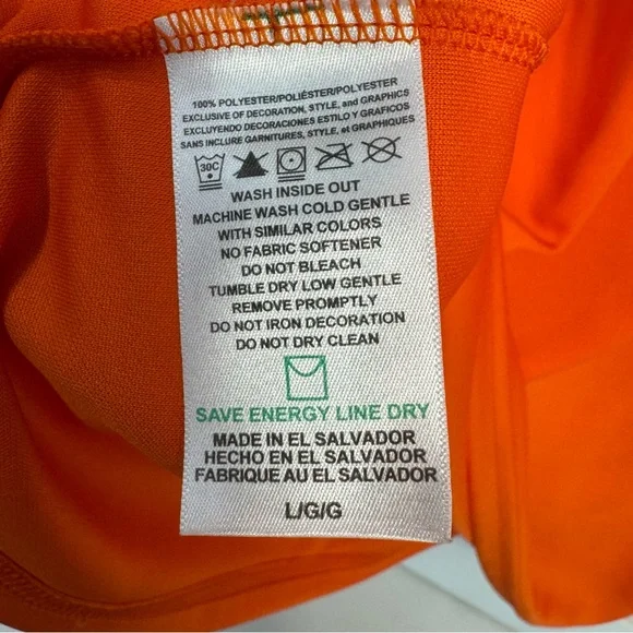 Majestic Men's Orange Cool Base performance jersey moisture-wicking Large Button - Picture 7 of 7